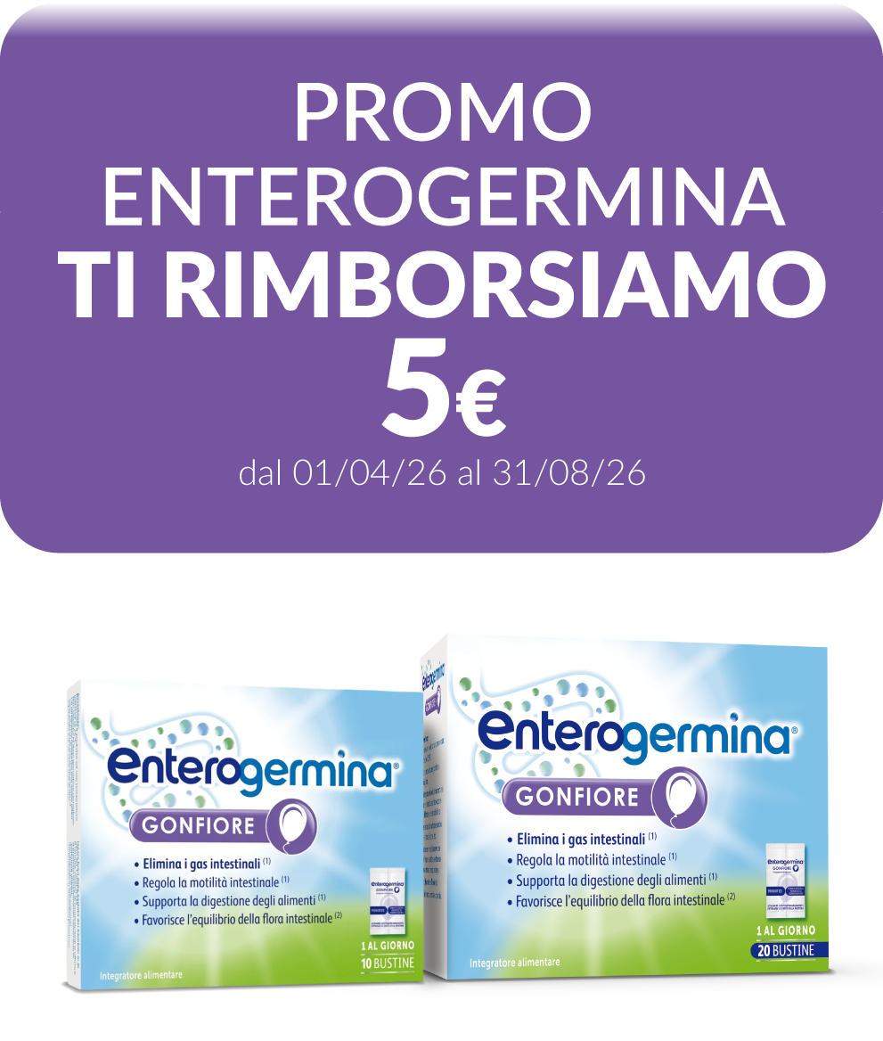 Promo Enterogermina - ti rimborsiamo 5€ - dal 01/04/26 al 31/08/26